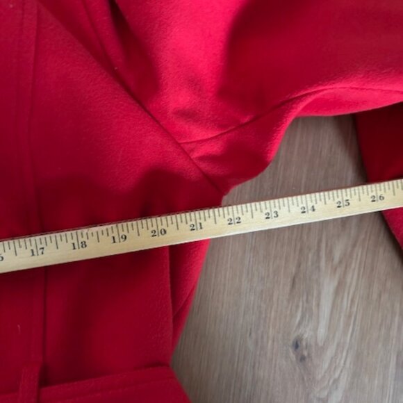 Marvin Richards Red Asymmetrical Full Zip Belted Gold Hardward Coat EUC L - Picture 7 of 8